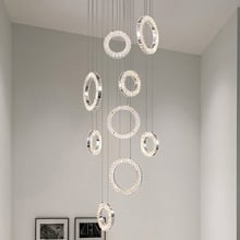 Natalie Iron & Crystal LED 9 Light Pendant